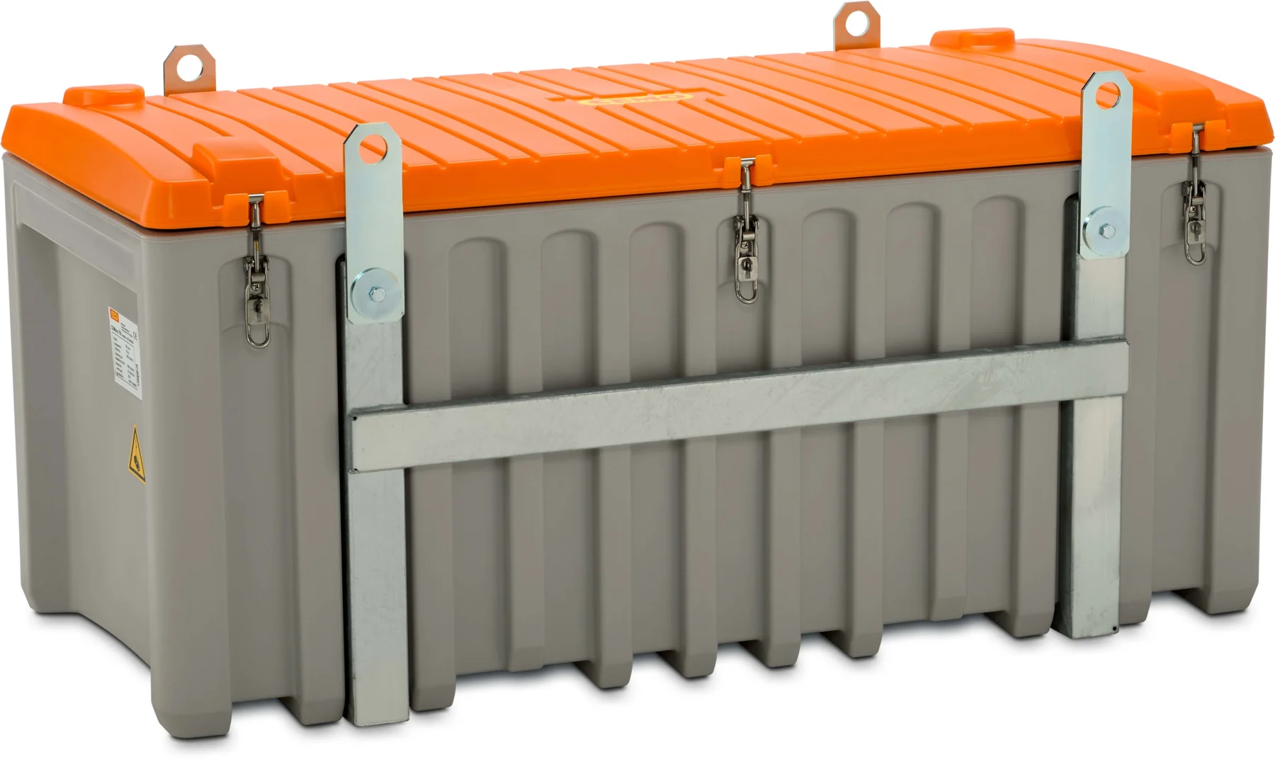 CEMbox 750 l, grey/orange for use with cranes, with side door
